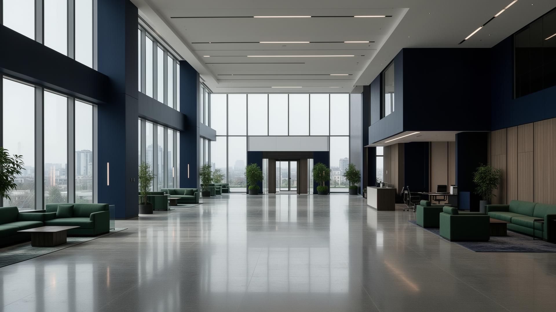 Modern commercial office lobby